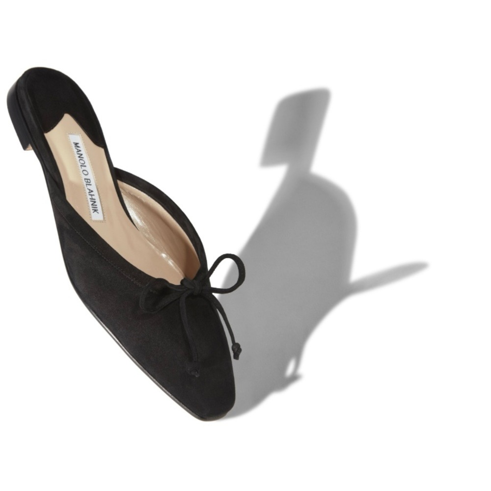 Brand new Manolo Blahnik Toteme Black Suede Mules 8.5